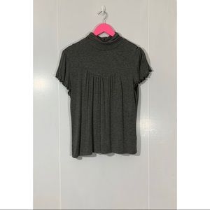Apt. 9 Turtleneck Short Sleeve Gray Top